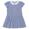 子供服 女の子 ストライプ柄襟付きワンピース ブルー(61) 正面