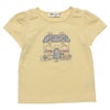 ベビー服 女の子 綿100％お花＆おうち刺繍Tシャツ イエロー(04) 正面
