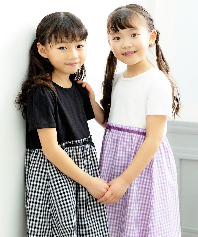 プチプラベビー服ならmoononnonがおすすめ!ギンガムチェック柄ドッキングワンピース