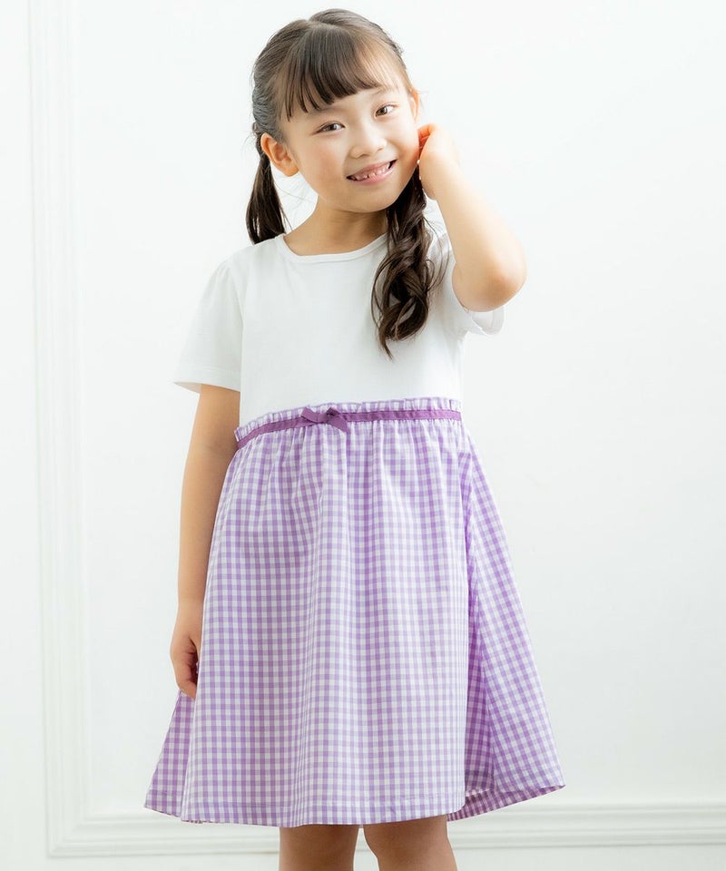 プチプラベビー服ならmoononnonがおすすめ！ギンガムチェック柄ドッキングワンピース