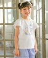 ベビー服 女の子 綿100％貝殻＆音符ガラス瓶プリントリボン付き　マリンテイスト