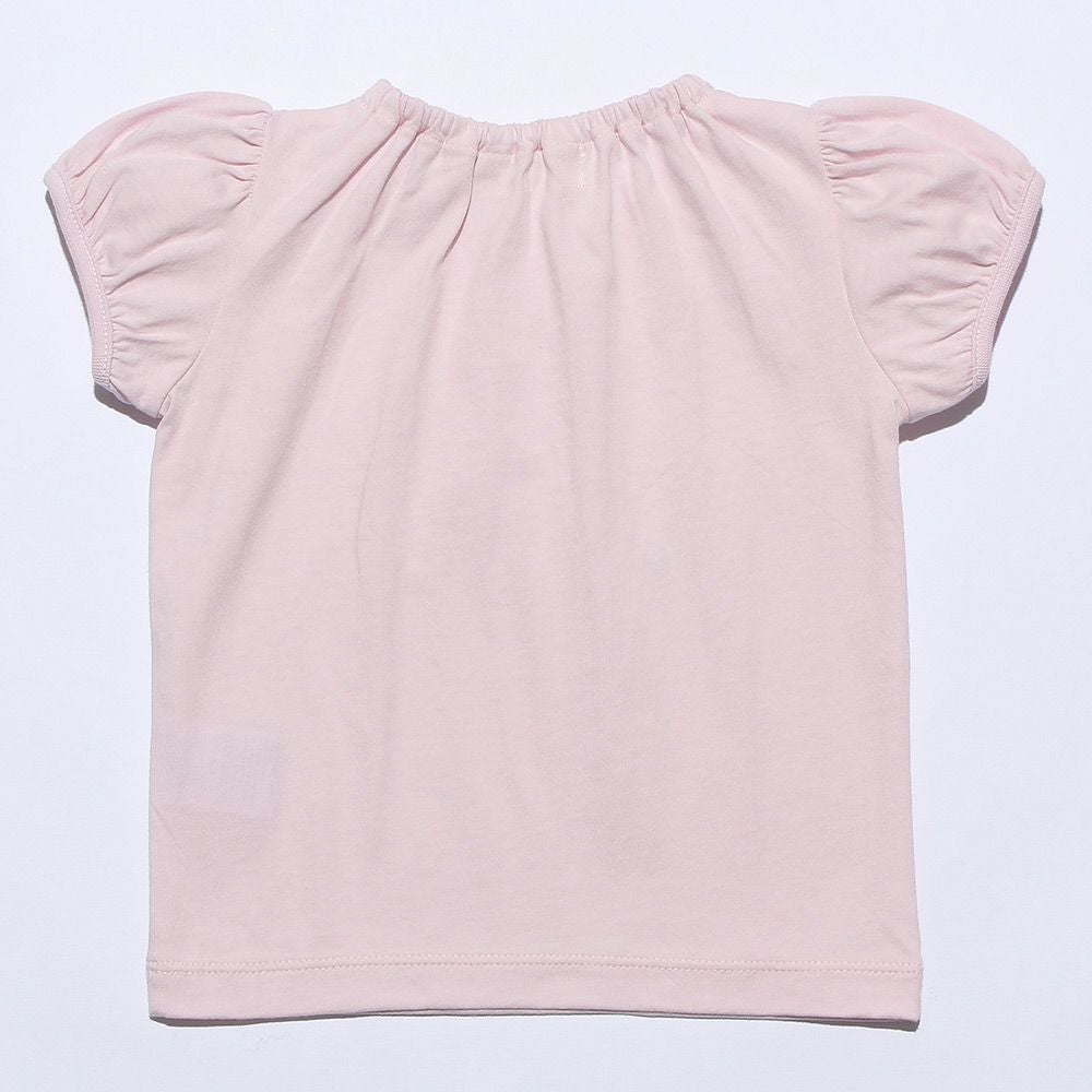 ベビー服 女の子 綿100％小物プリントＴシャツ ピンク(02) 背面