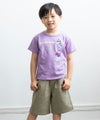ベビー服 男の子 綿100％恐竜モチーフつきＴシャツ パープル(91) モデル画像アップ