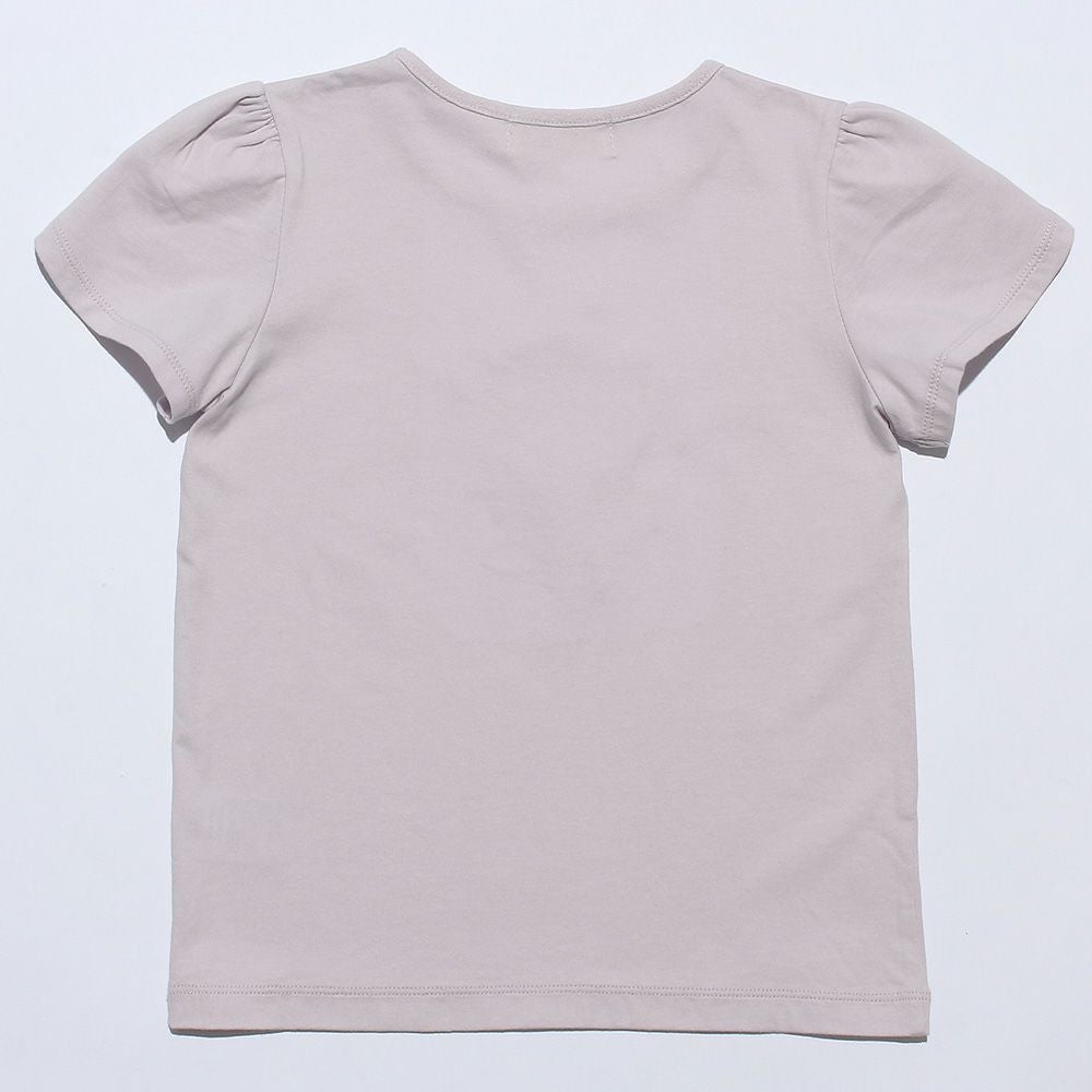 子供服 女の子 綿100％花柄ティーカップモチーフTシャツ パープル(91) 背面