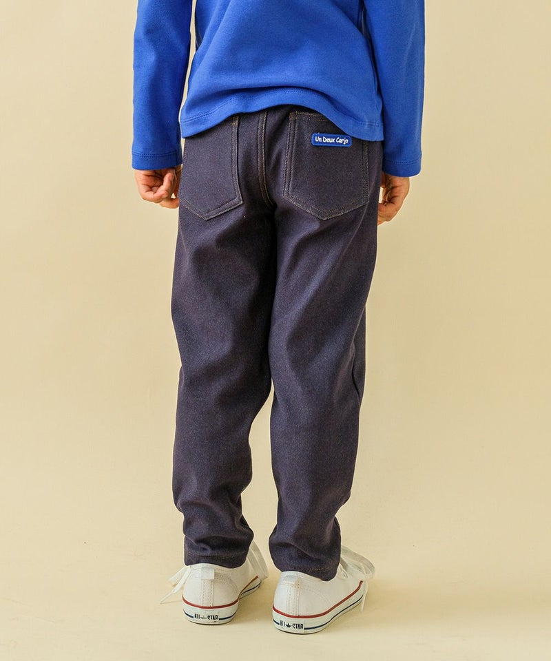 【アウトレットセール秋冬 80cm限定】デニムニット10分丈パンツ