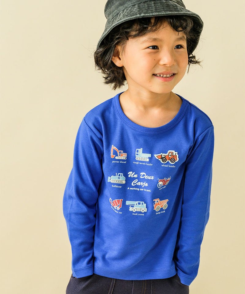 綿100%乗り物プリントTシャツ