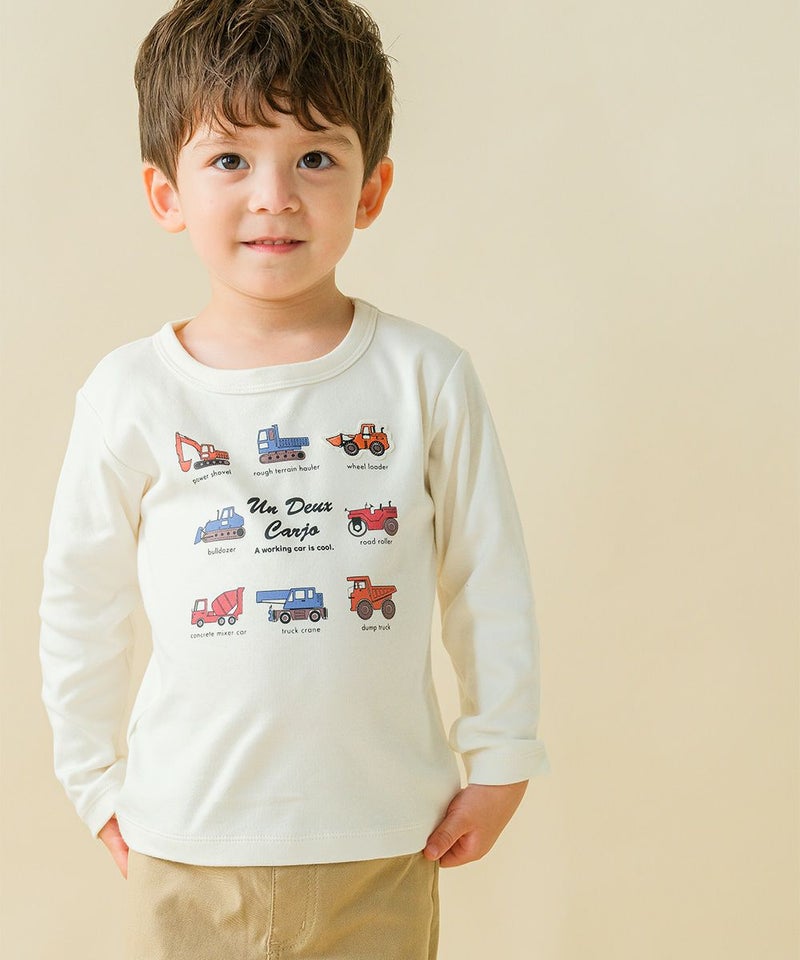 綿100%乗り物プリントTシャツ