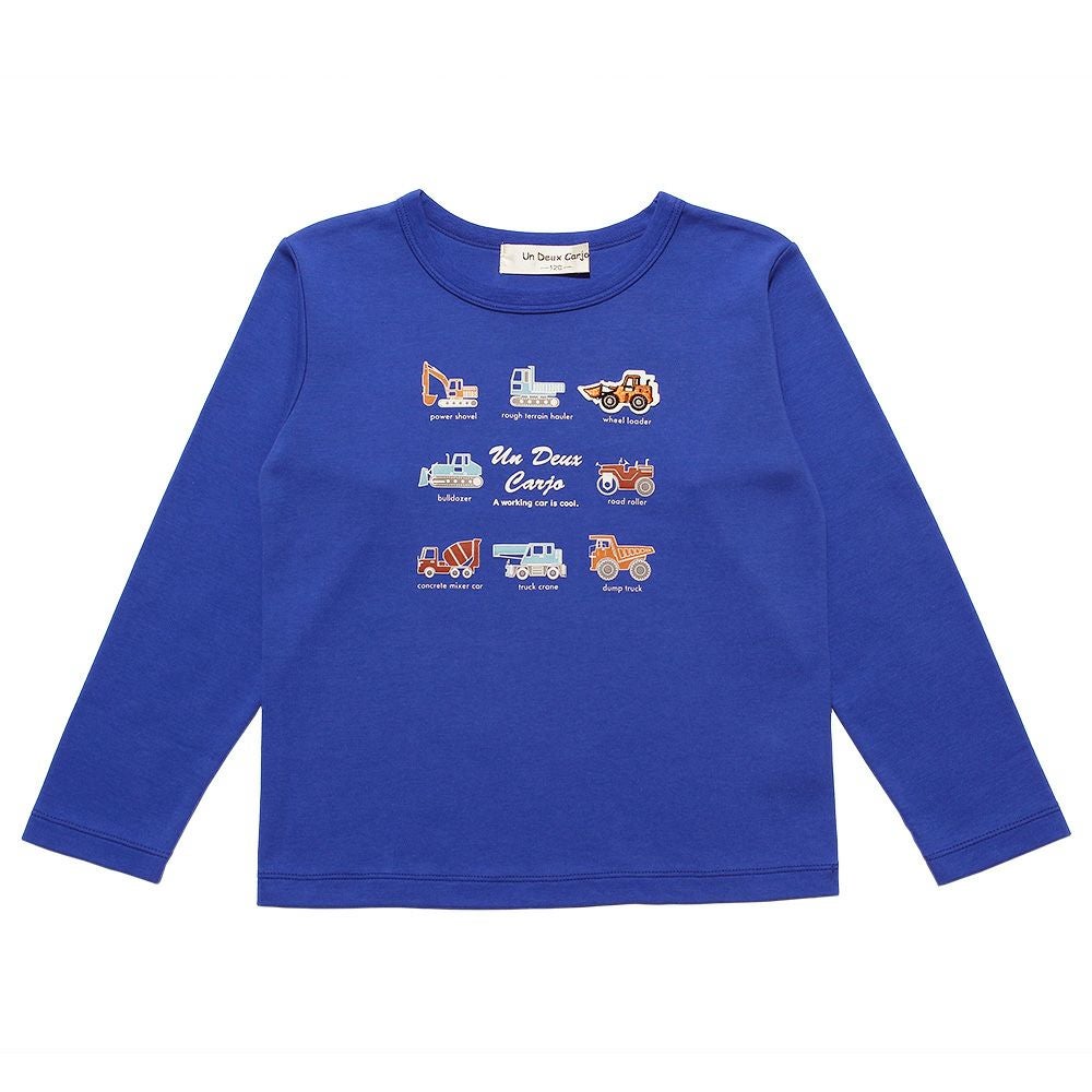 ベビー服 男の子 綿１００％乗り物プリントTシャツ ブルー(61) 正面