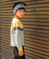 子供服 男の子 本体綿１００％バイカラーデザインTシャツ イエロー(04) モデル画像3
