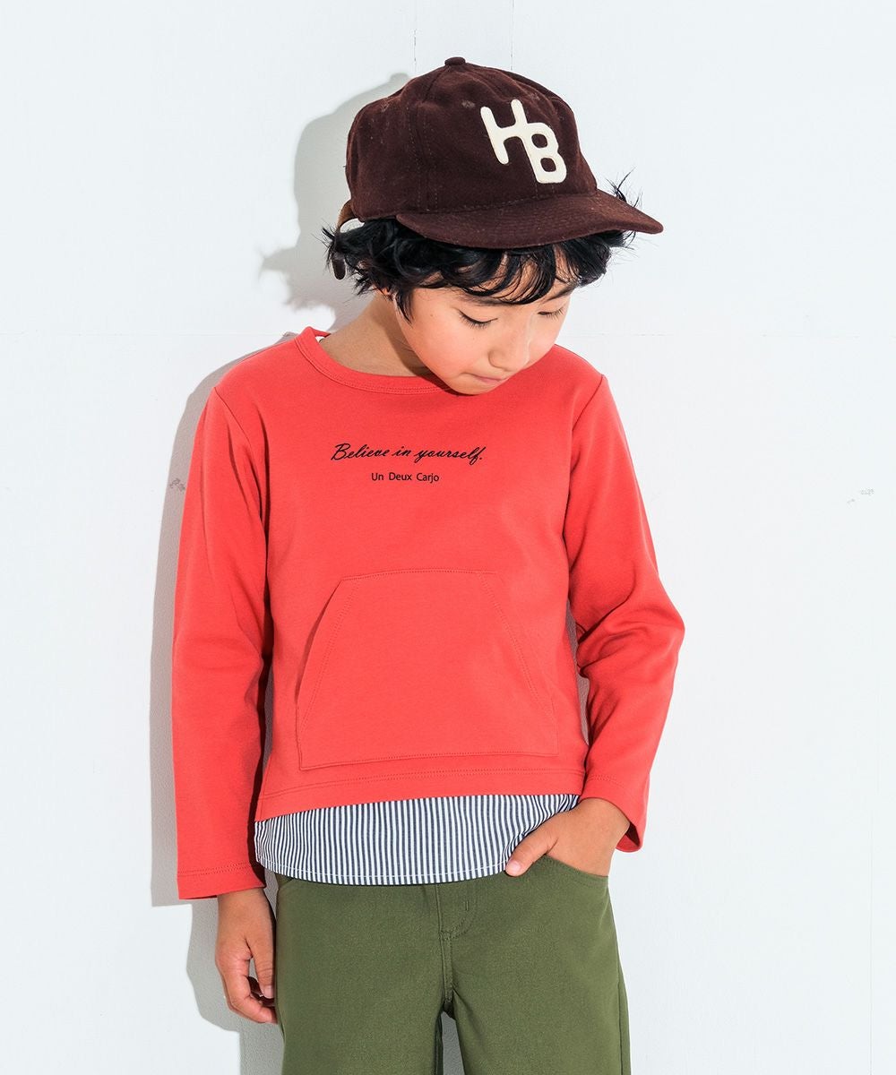 子供服 男の子 Tシャツ　レイヤード風　ポケット　文字入り　バックプリント　本体綿１００％