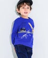 ベビー服 男の子 恐竜プリント＆乗り物ワッペンTシャツ ブルー(61) モデル画像