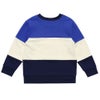 子供服 男の子 ポケット＆ロゴ付き三色切り替えトレーナー ネイビー(06) 背面