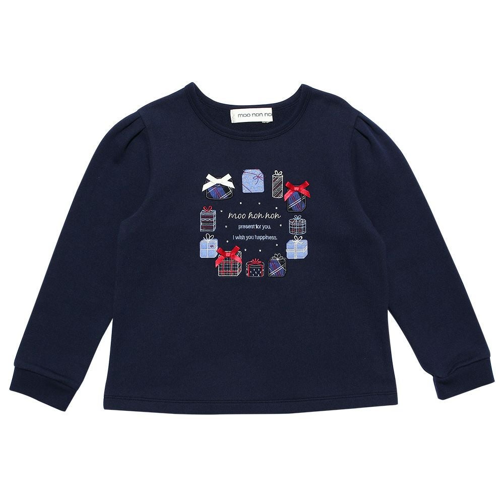 プレゼント ロゴ 刺繍 裏毛 トレーナー