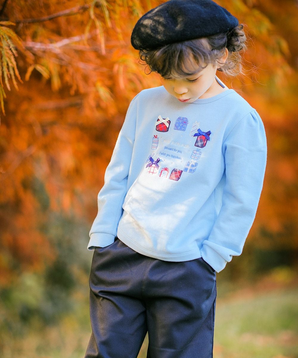 プレゼント ロゴ 刺繍 裏毛 トレーナー