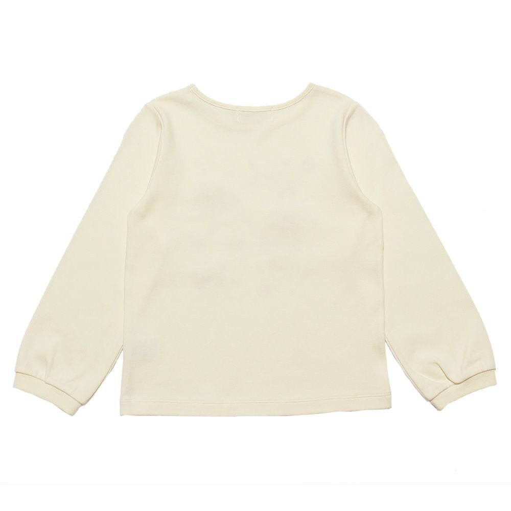 子供服 女の子 綿100％音符楽器お花プリントリボンつきTシャツ オフホワイト(11) 背面