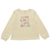 子供服 女の子 ロゴ刺繍リボン裏毛トレーナー アイボリー(12) 正面