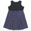 ベビー服 女の子 ダブルニットオリジナルチェック柄リボンワンピース パープル(91) 背面