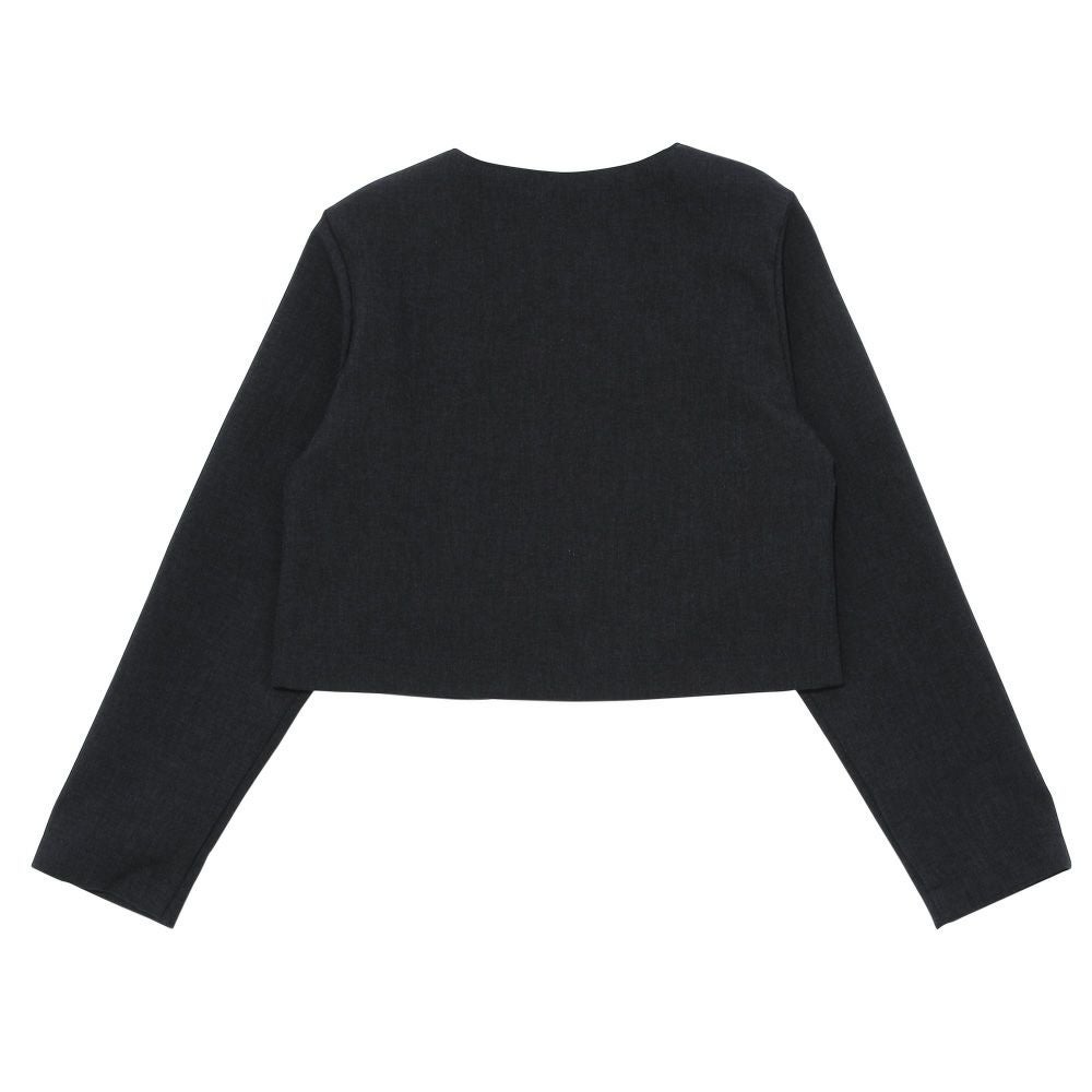 子供服 女の子 結婚式 発表会 リボン付きボレロ ネイビー(06) 背面