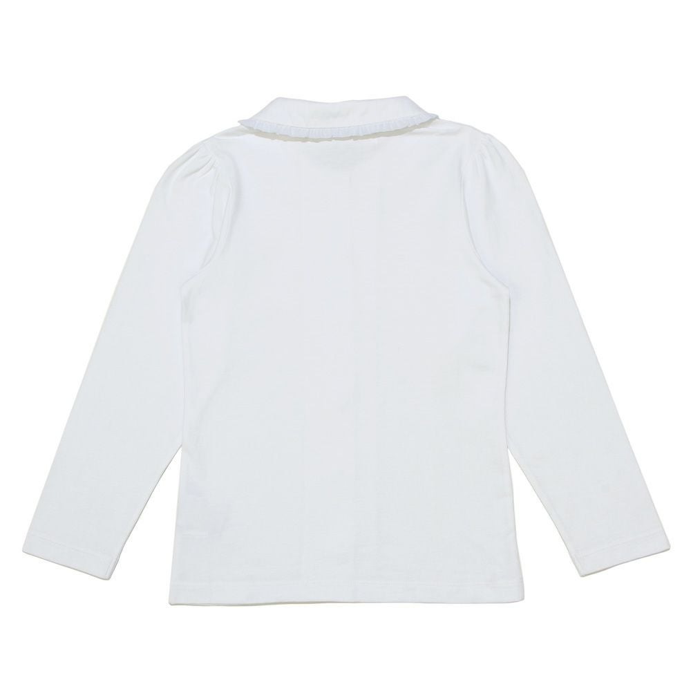 子供服 女の子 お受験　面接　綿100％ 衿 シフォン フリル ホワイト(01) 背面