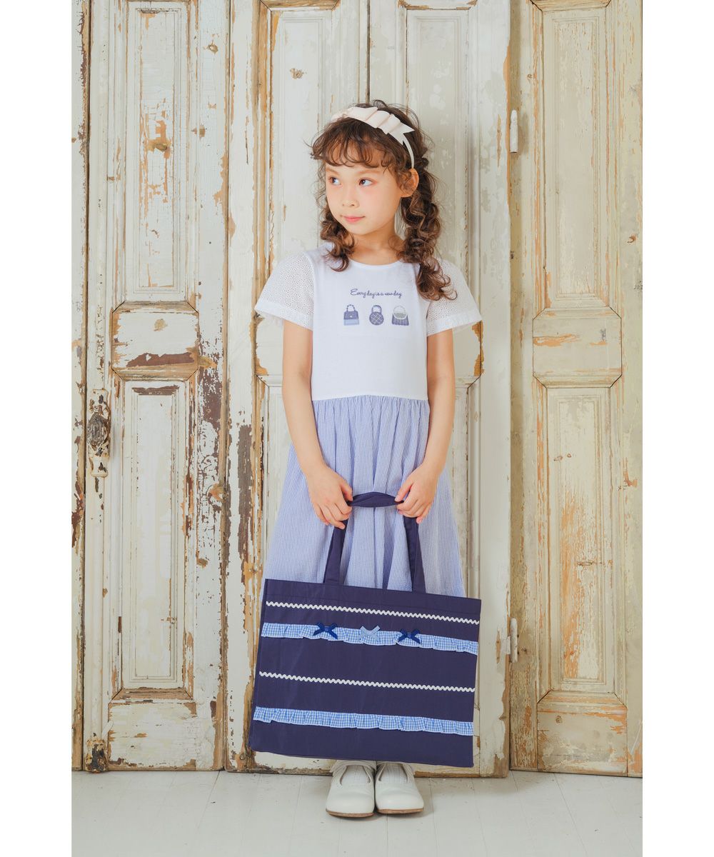 ギンガムチェックフリル リボン付き トートバッグ｜ベビー・子供服