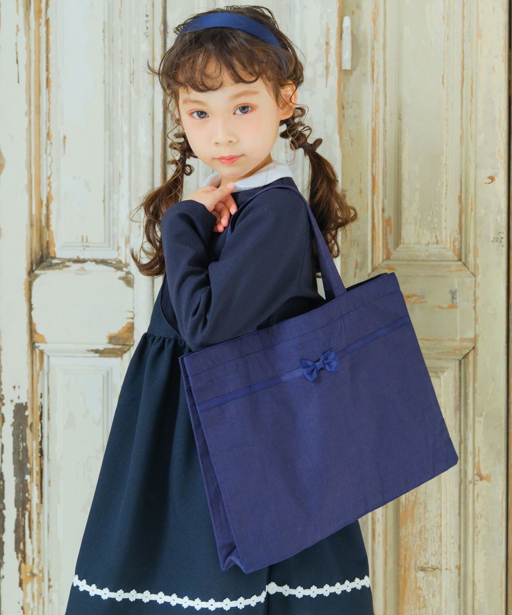 TIME SALE】リボンつき 無地 トートバッグ レッスンバッグ｜ベビー