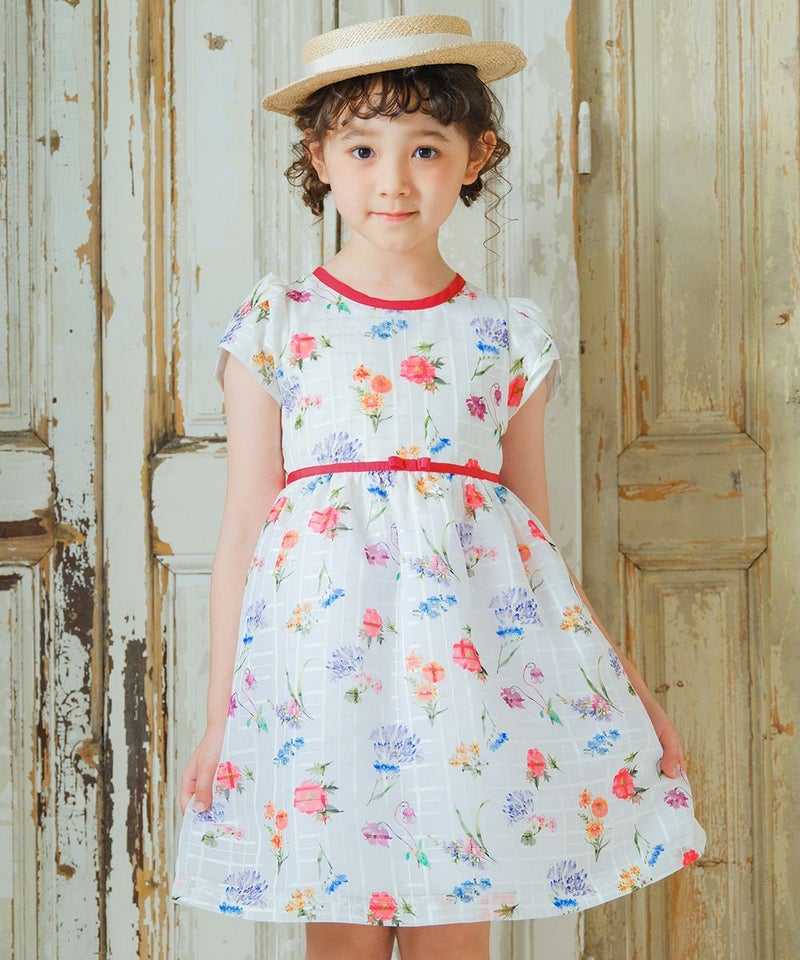 子供服 女の子 花柄 リボン ワンピース