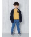 ベビー服 男の子 男女兼用ウォッシュ加工デニムニットフルレングスパンツ ブルー(61) モデル画像全身