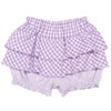 子供服 女の子 ギンガムチェック柄 フリル ブルマ パンツ パープル(91) 正面