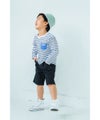 ベビー服 男の子 ストレッチ 無地 カラー ハーフパンツ ブラック(00) モデル画像2