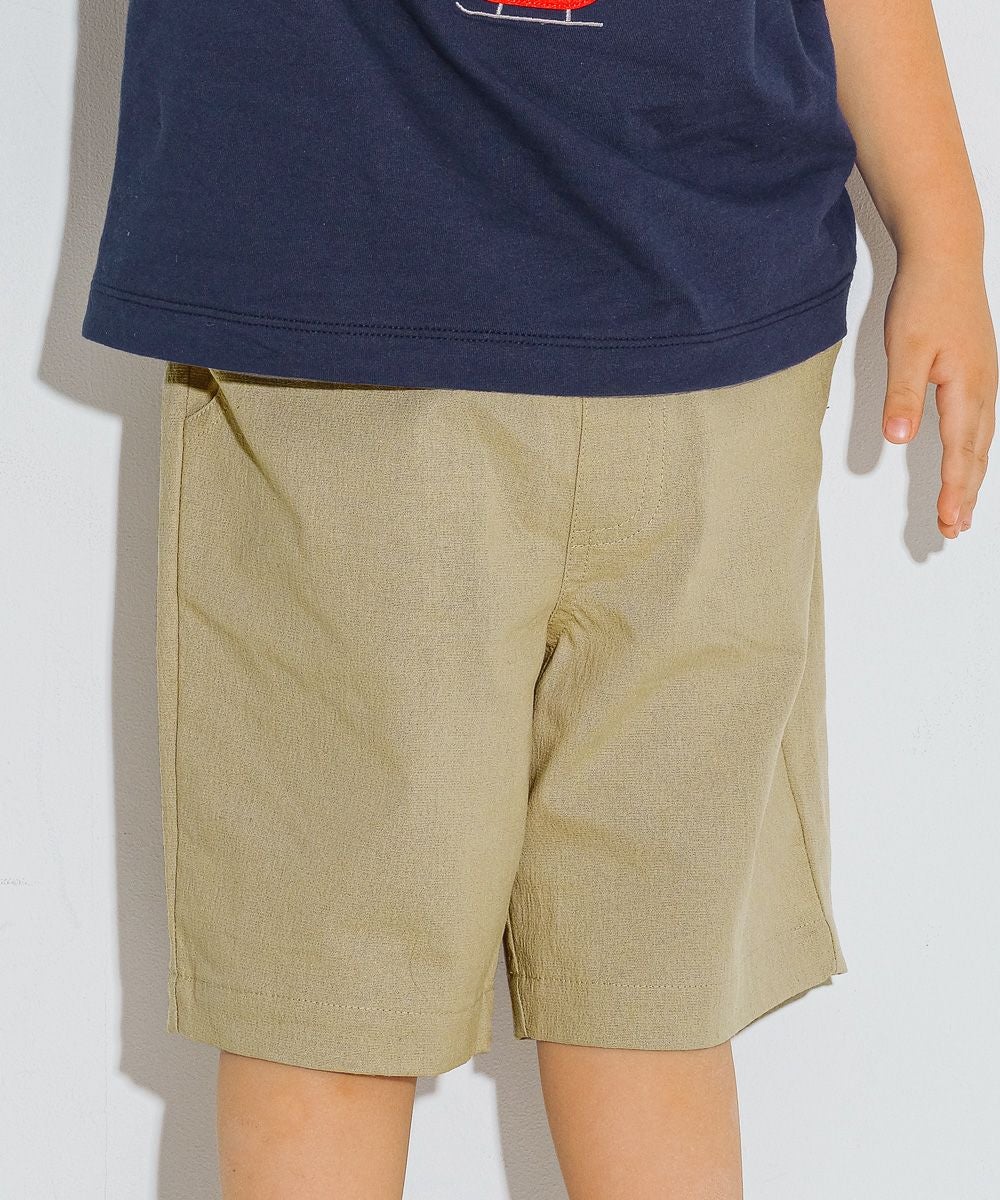 ベビー服 男の子 ストレッチ 無地 カラー ハーフパンツ グレージュ（59） トルソー背面