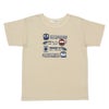 ベビー服 男の子 乗り物 プリント ＆ ワッペン ロゴ 綿100％ Tシャツ ベージュ(51) 正面