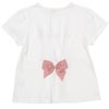 子供服 女の子 綿100％ リボン さくらんぼ ロゴ プリント Tシャツ オフホワイト(11) 背面