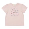 ベビー服 女の子 綿100％ 音楽会 ＆ リボン お花 刺繍 Tシャツ ピンク(02) 正面