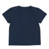 ベビー服 女の子 綿100％ 音楽会 ＆ リボン お花 刺繍 Tシャツ ネイビー(06) 背面
