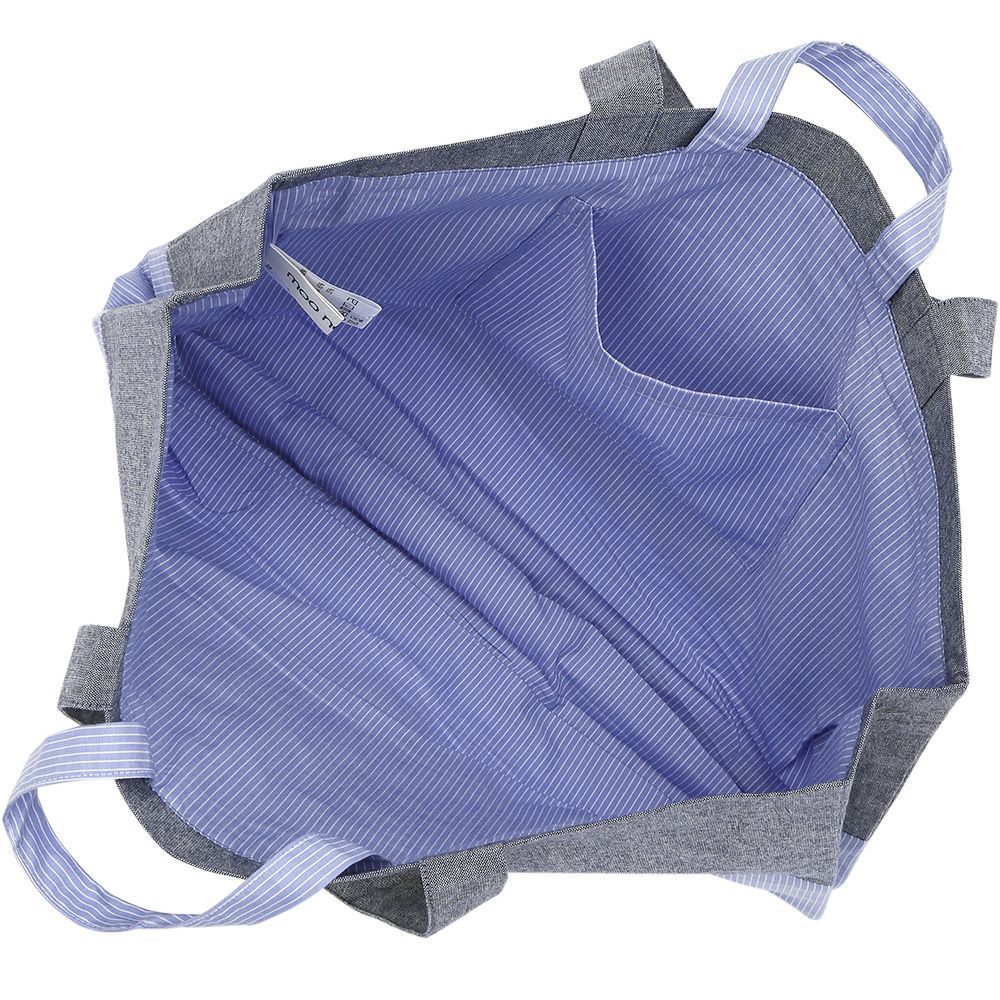 子供服 男の子 はたらく車 ストライプ ダンガリー レッスンバッグ マチ付き ネイビー(06) デザインポイント2