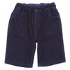 ベビー服 男の子 ストレッチデニム オリジナルロゴワッペン ハーフパンツ ネイビー(06) 正面