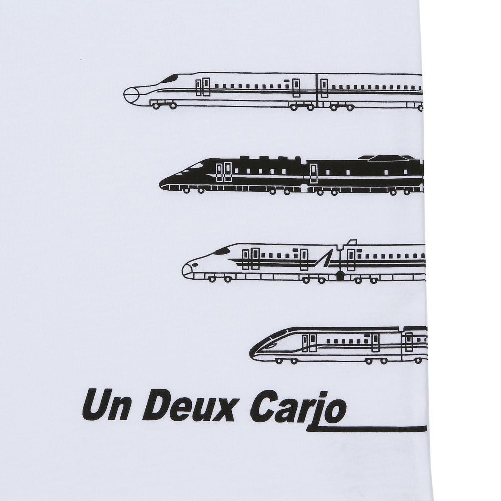 ベビー服 男の子 綿100％電車 ロゴ プリント Tシャツ オフホワイト(11) デザインポイント1