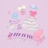 ベビー服 女の子 綿100％ ピアノ 音符 プリント リボンつき Tシャツ パープル(91) デザインポイント1
