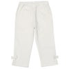 子供服 女の子 ストレッチツイル リボン 7分丈 クロップドパンツ オフホワイト(11) 正面 カプリパンツ