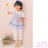 子供服 女の子 ストレッチツイル リボン 7分丈 クロップドパンツ カプリパンツ
