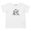 ベビー服 男の子 ベビー 綿100％ くま ドラム バンド プリントTシャツ オフホワイト(11) 正面