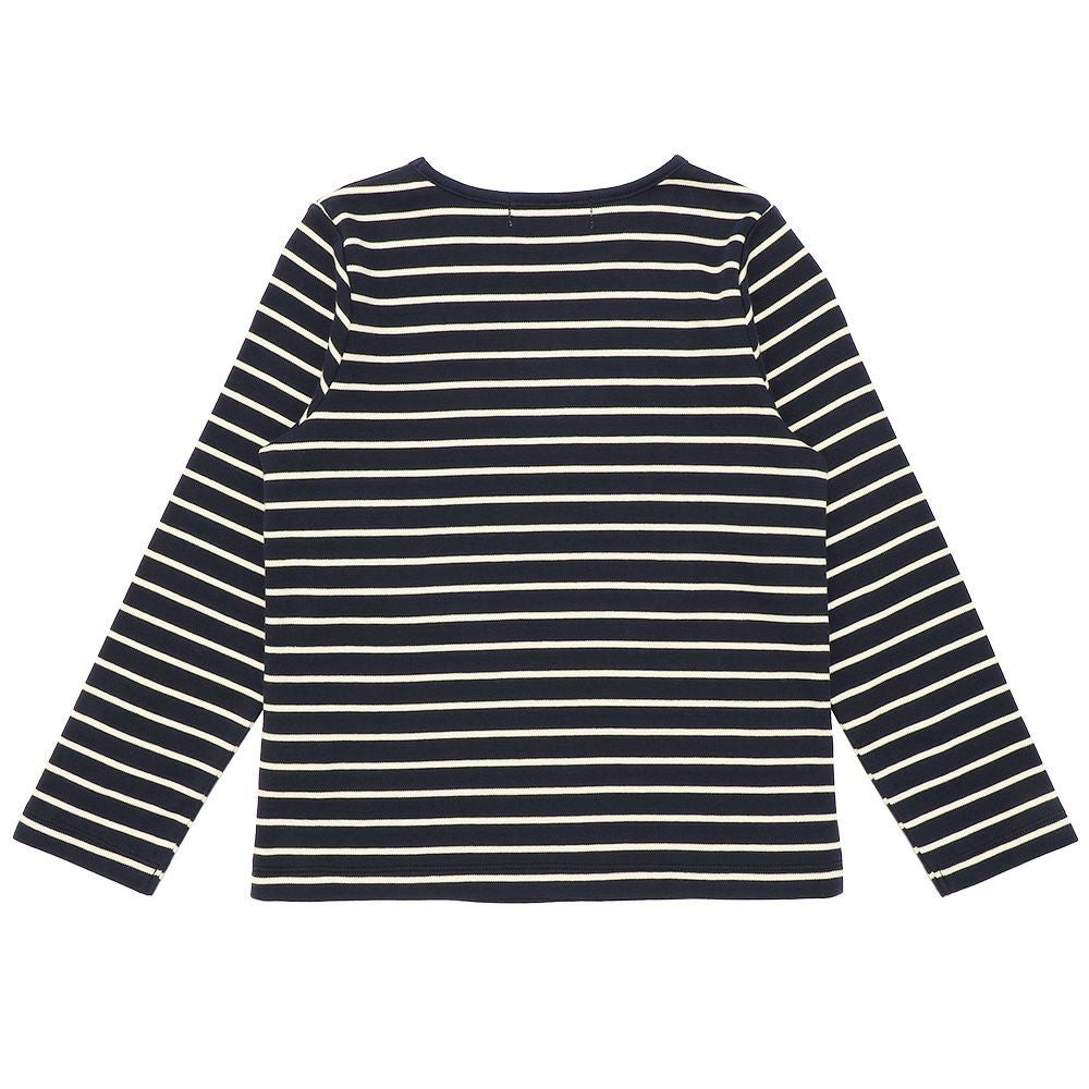 子供服 女の子 綿100％ ピアノ 音符 アップリケ Tシャツ ネイビー(06) 背面