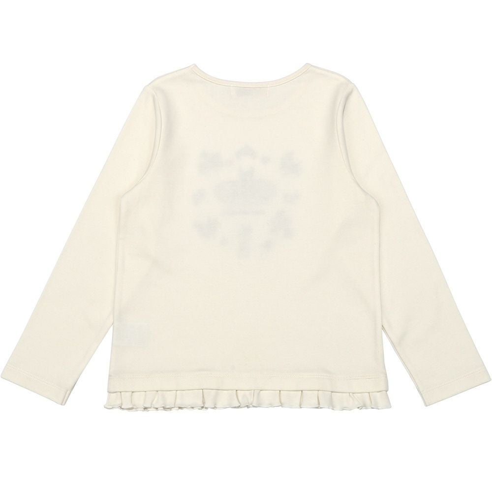 ベビー服 女の子 綿100％ バレエ モチーフ お花刺繍 Tシャツ オフホワイト(11) 背面