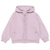ベビー服 女の子 フード取り外し可能 フリル＆ポケット付き 裏起毛 パーカー パープル(91) 正面