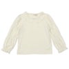 子供服 女の子 襟つき ギャザー パフ＆フリル袖 Tシャツ オフホワイト(11) 正面