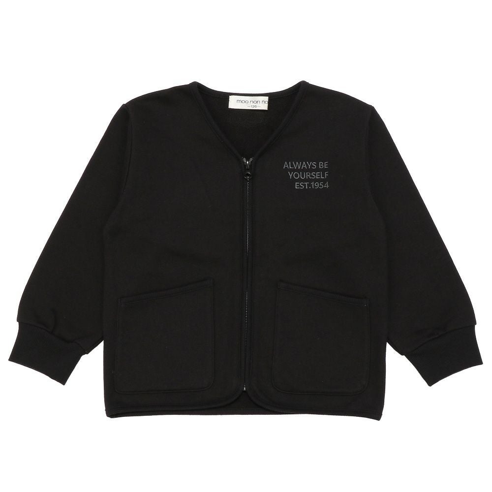 子供服 男の子 ポケットつき Vネック パーカー ジャケット ブラック(00)