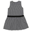 ベビー服 女の子 千鳥柄 リボンつき ワンピース ホワイト×ブラック(10) 背面