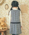 ベビー服 女の子 千鳥柄 リボンつき ワンピース ホワイト×ブラック(10) モデル画像3