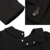 子供服 女の子 リボン襟 音符刺? Tシャツ ブラック(00) デザインポイント2