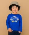 ベビー服 男の子 電車 乗り物ロゴプリントTシャツ ブルー(61) モデル画像全身